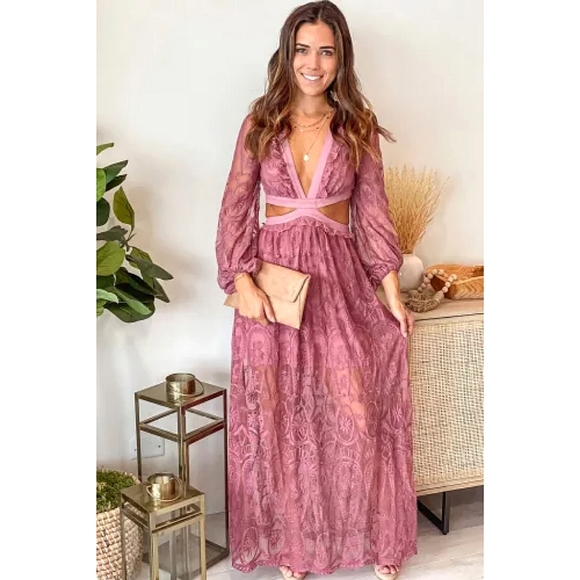 LAST ONE! Plus Size TALULLUH Boho Lace Maxi Dress
